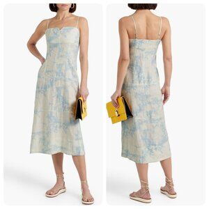 Joie Corta Printed Linen Midi Slip Dress